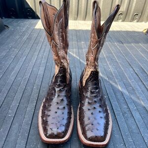 Rios of Mercedes Dark Brown Ostrich Boots